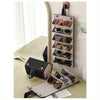 A vertical organizer case with multiple slots for storing sunglasses and eyewear.