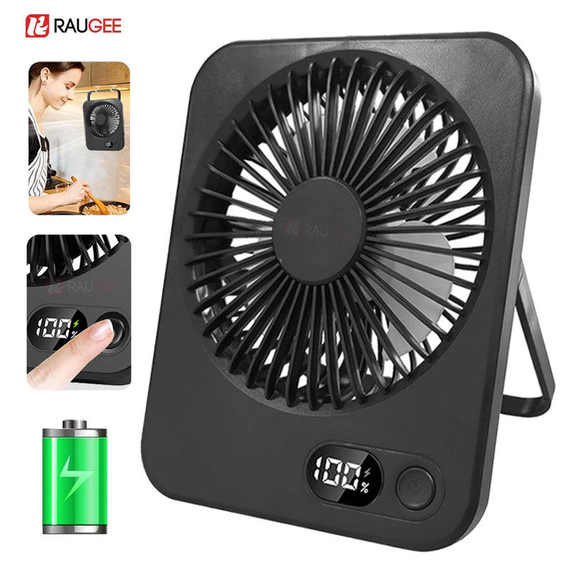 Portable Foldable Mini Fan with Digital Display