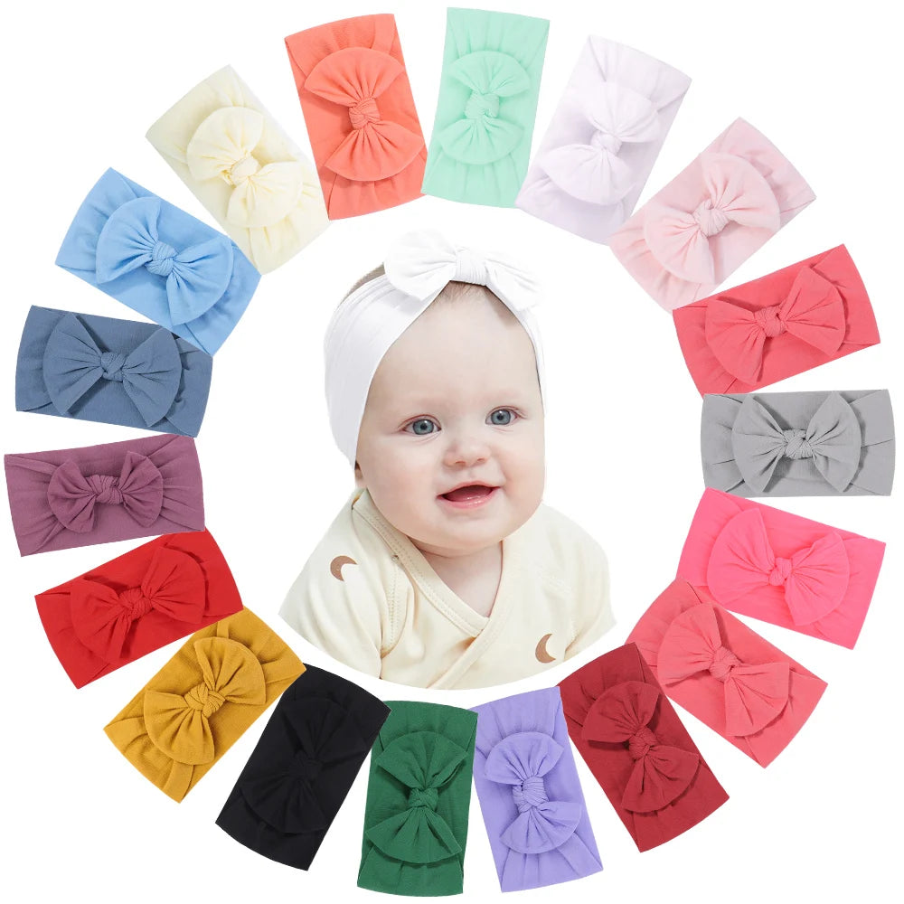 Baby Girl Bow Knit Headbands (Set of 10)
