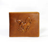 Portefeuille Bifold en Cuir de Vache Embossé Vintage