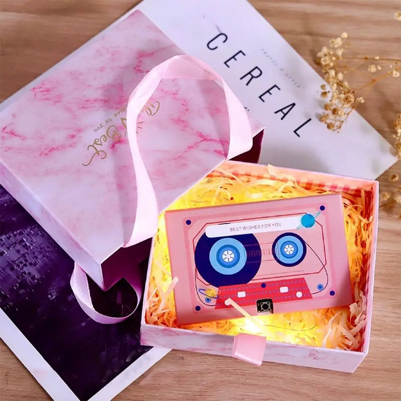 Recordable Voice Greeting Card with Cassette Design