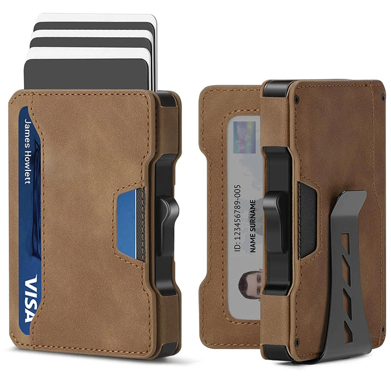 Aluminum Pop-Up Card Case Wallet with RFID Blocking