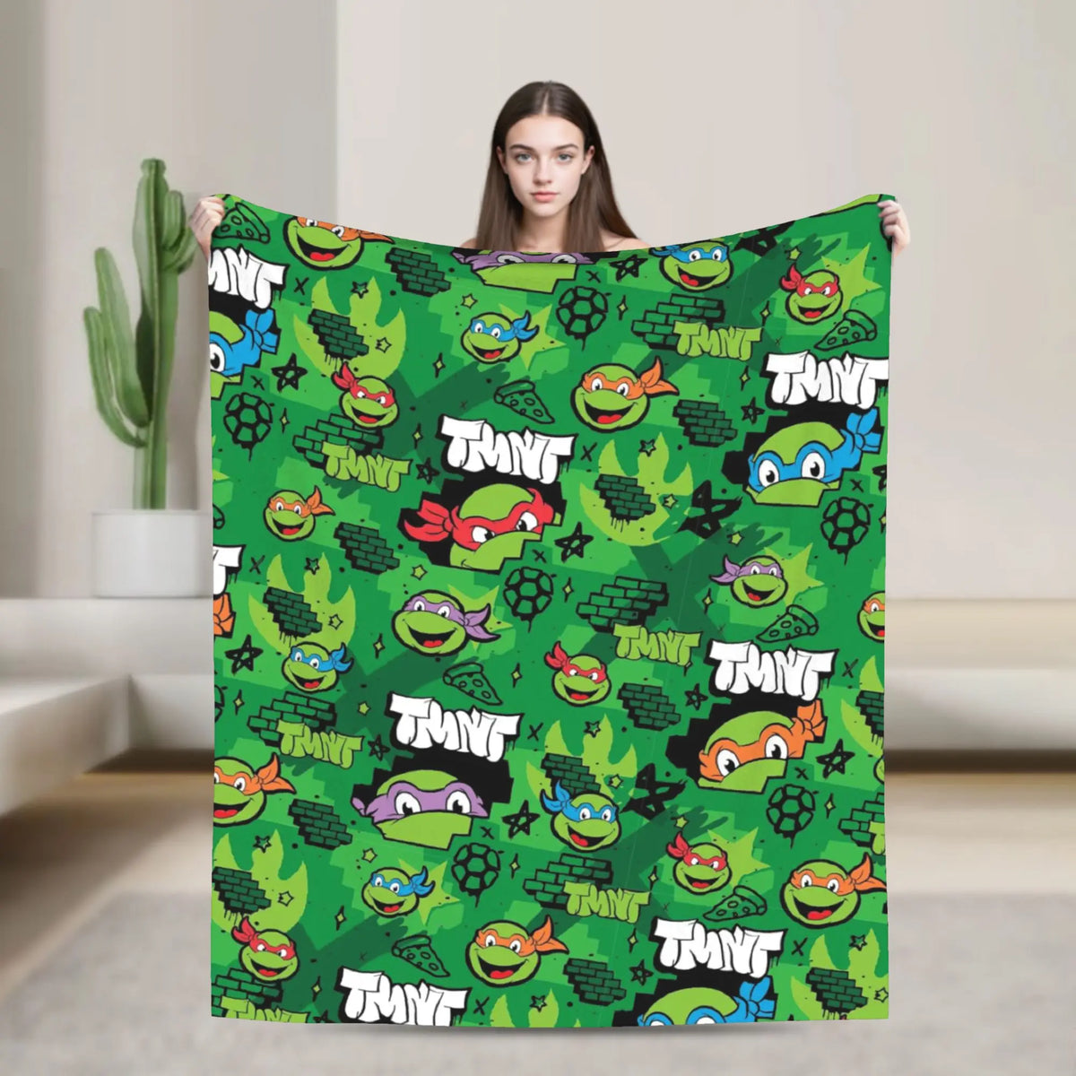 TMNT Graphic Flannel Throw Blanket