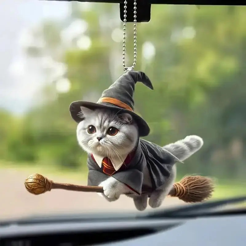 Realistic Cat Car Rearview Mirror Pendant