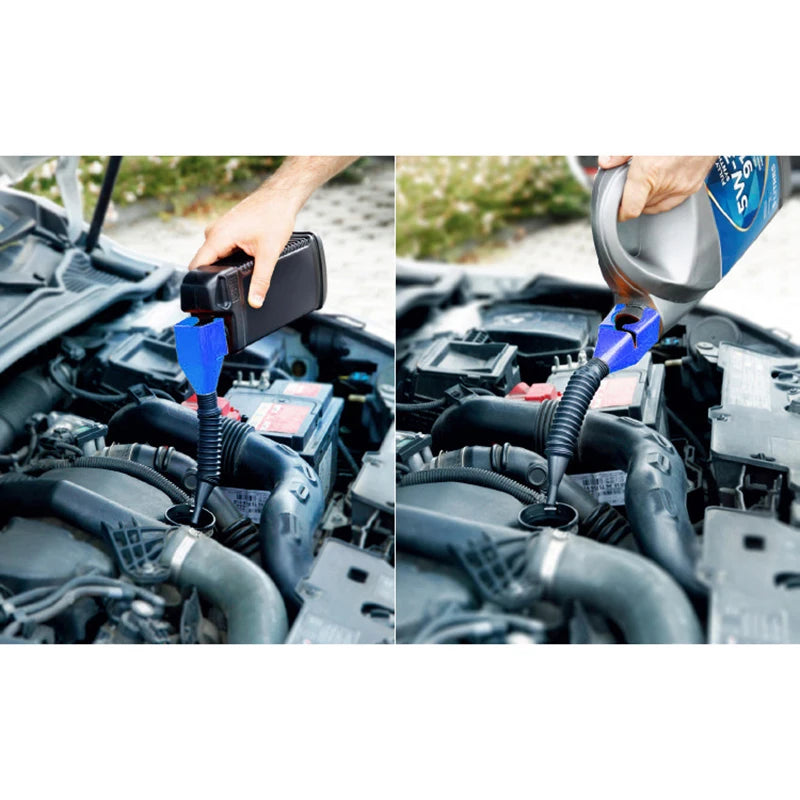 Foldable Car Refueling Funnel with Flexible Hose
