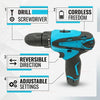 Compact 12V Cordless Electric Drill with Lithium-Ion Battery
