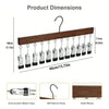 Product dimensions showing a wooden clip hanger with 12 metal clips for accessories.