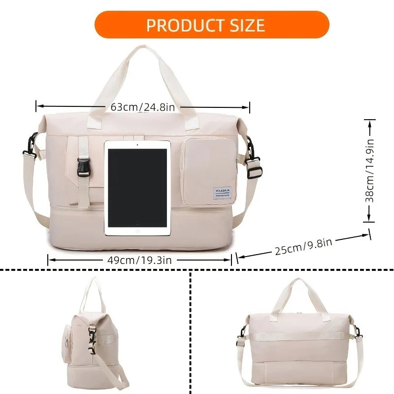 Spacious Travel Duffel Bag with Shoe Compartment