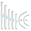 Diagram showing various sizes of heavy-duty leather sewing needles and curved needle shapes.