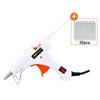 White hot melt glue gun with a white glue stick and a box of 30 glue sticks