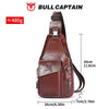 Men's Genuine Leather Sling Backpack with USB Charging Port