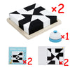 Wooden Geometric Shape Puzzle Blocks with Pattern Cards - Educational Logic Game for Kids