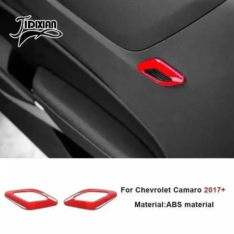 Red ABS material trim kit for Chevrolet Camaro interior and exterior