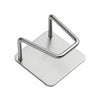 Stainless steel sponge holder with a metal loop for kitchen sink