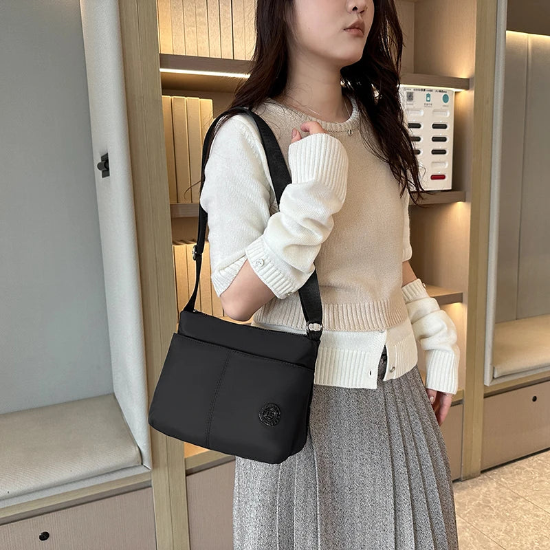 Minimalist Water-Resistant Nylon Crossbody Bag for Women
