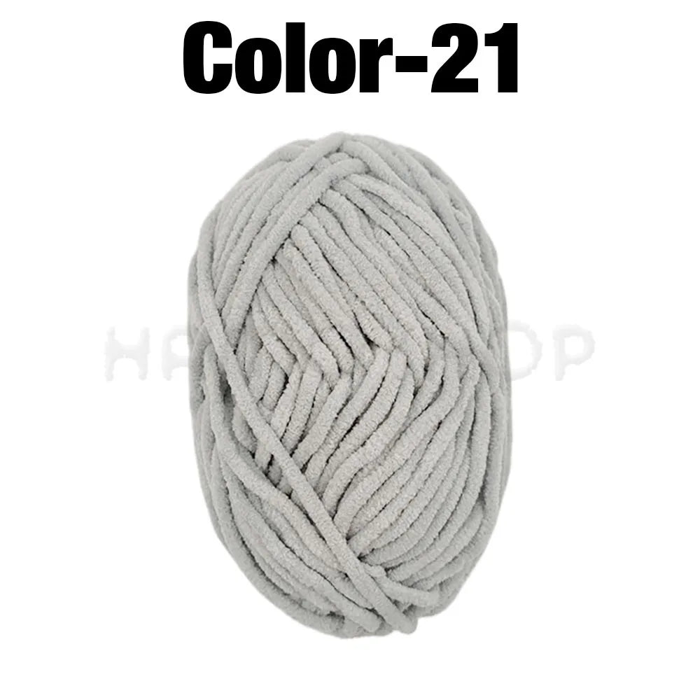 Soft Velvet Chenille Yarn for Knitting and Crochet – 2 Rolls