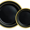 Elegant White Plastic Plates with Gold Rim