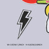 Black and white lightning bolt iron-on embroidered patch for clothing