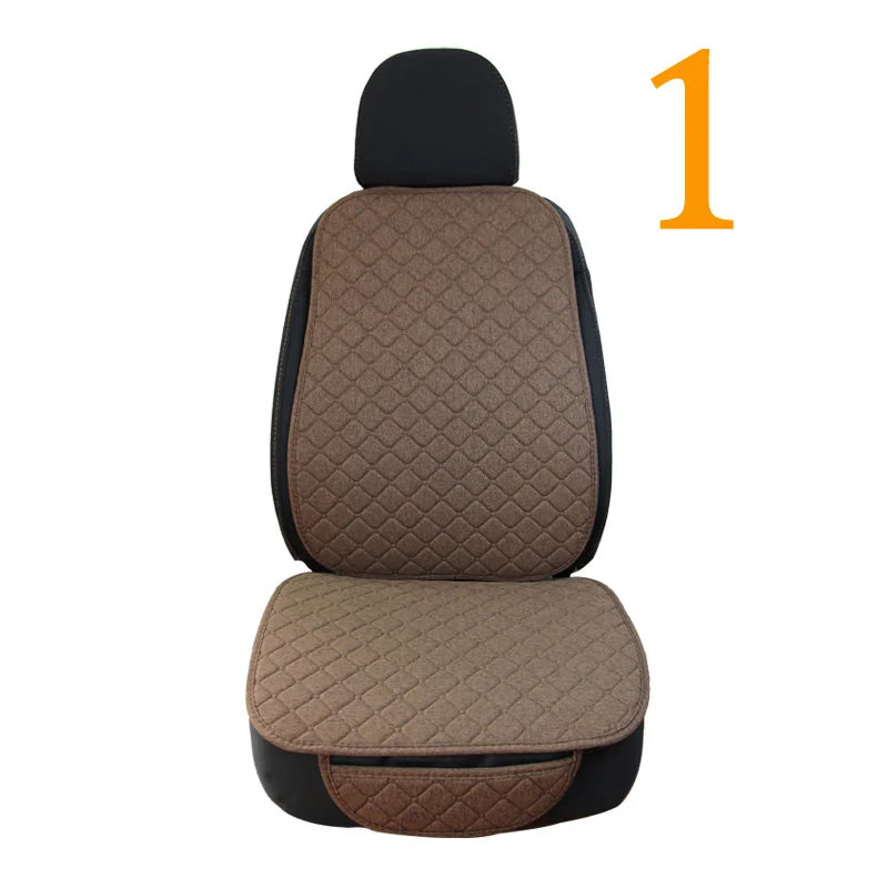Breathable Linen Front Car Seat Cover