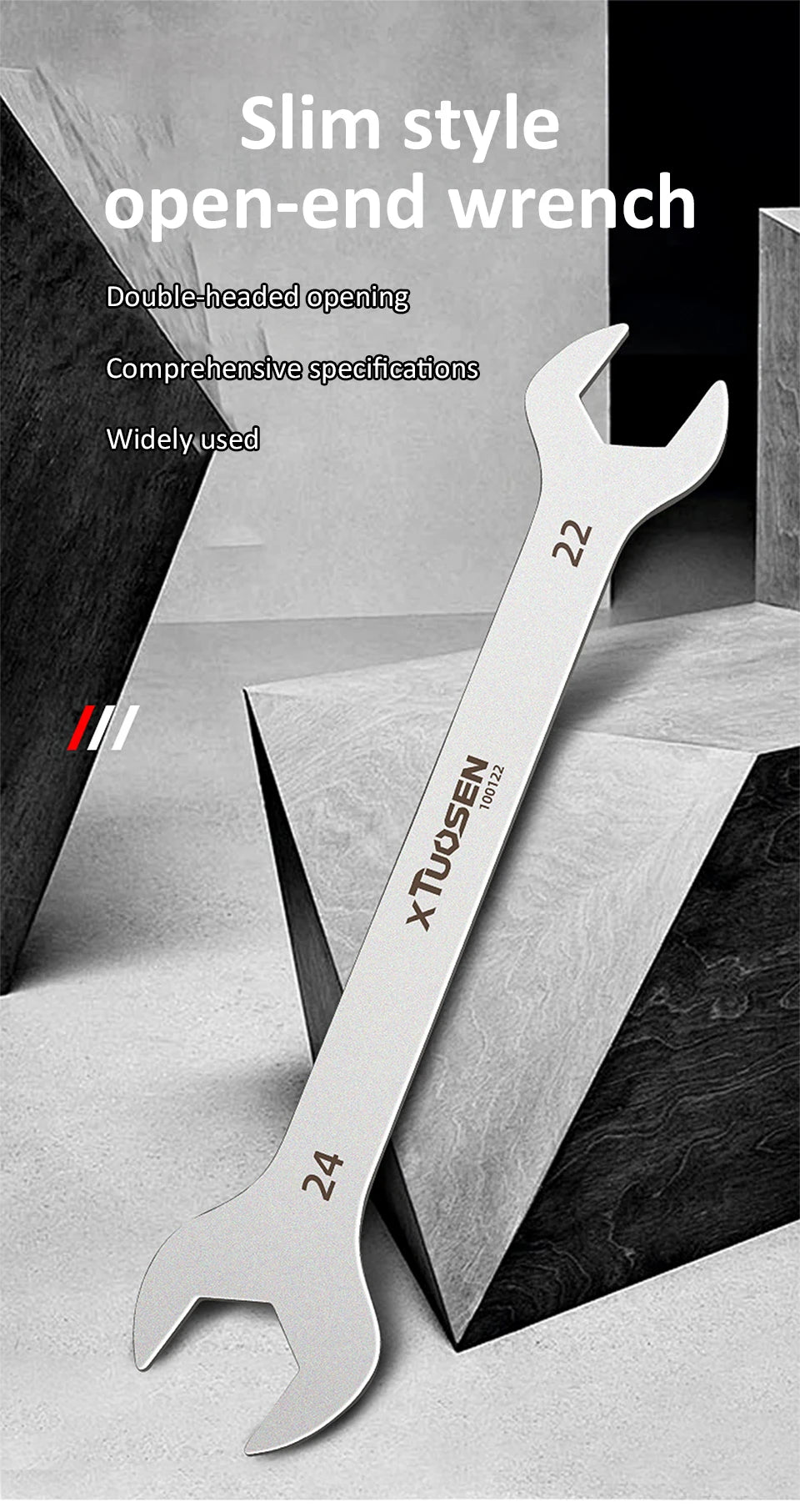 Ultra-Thin Dual-End Open Wrench for Tight Spaces