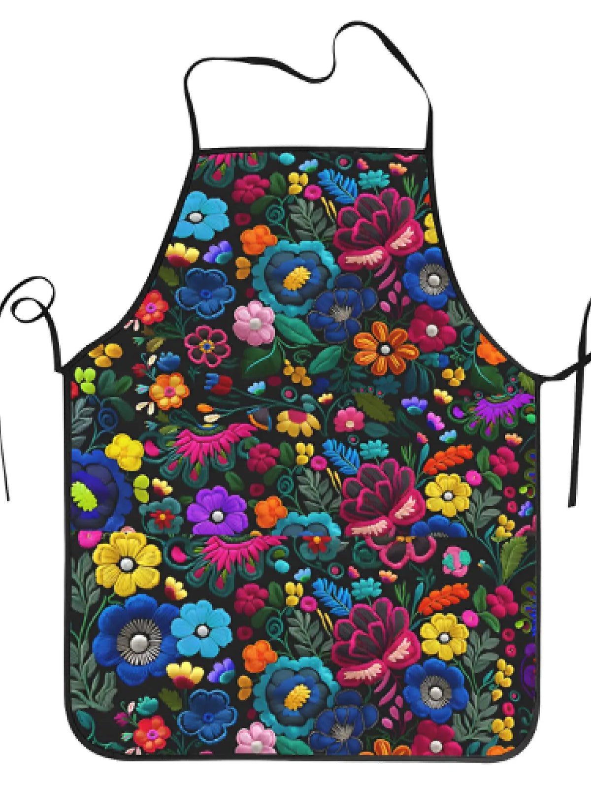 Floral Print Sleeveless Apron for Kitchen, Baking & Crafting