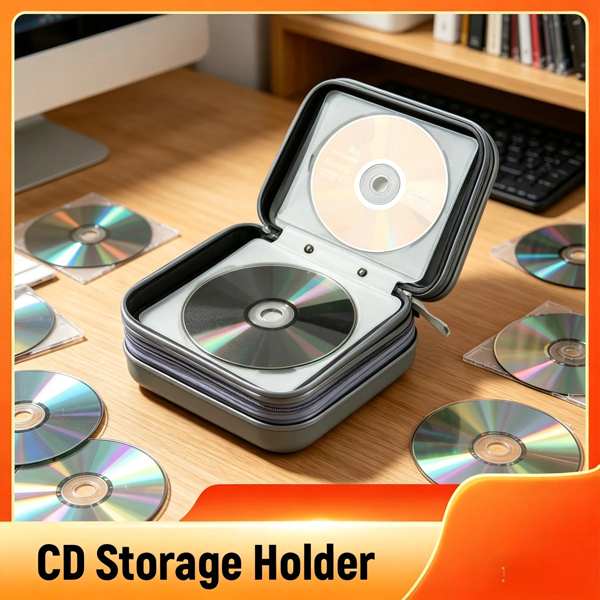 EVA Hard Shell CD/DVD Storage Case – Holds 40 Discs