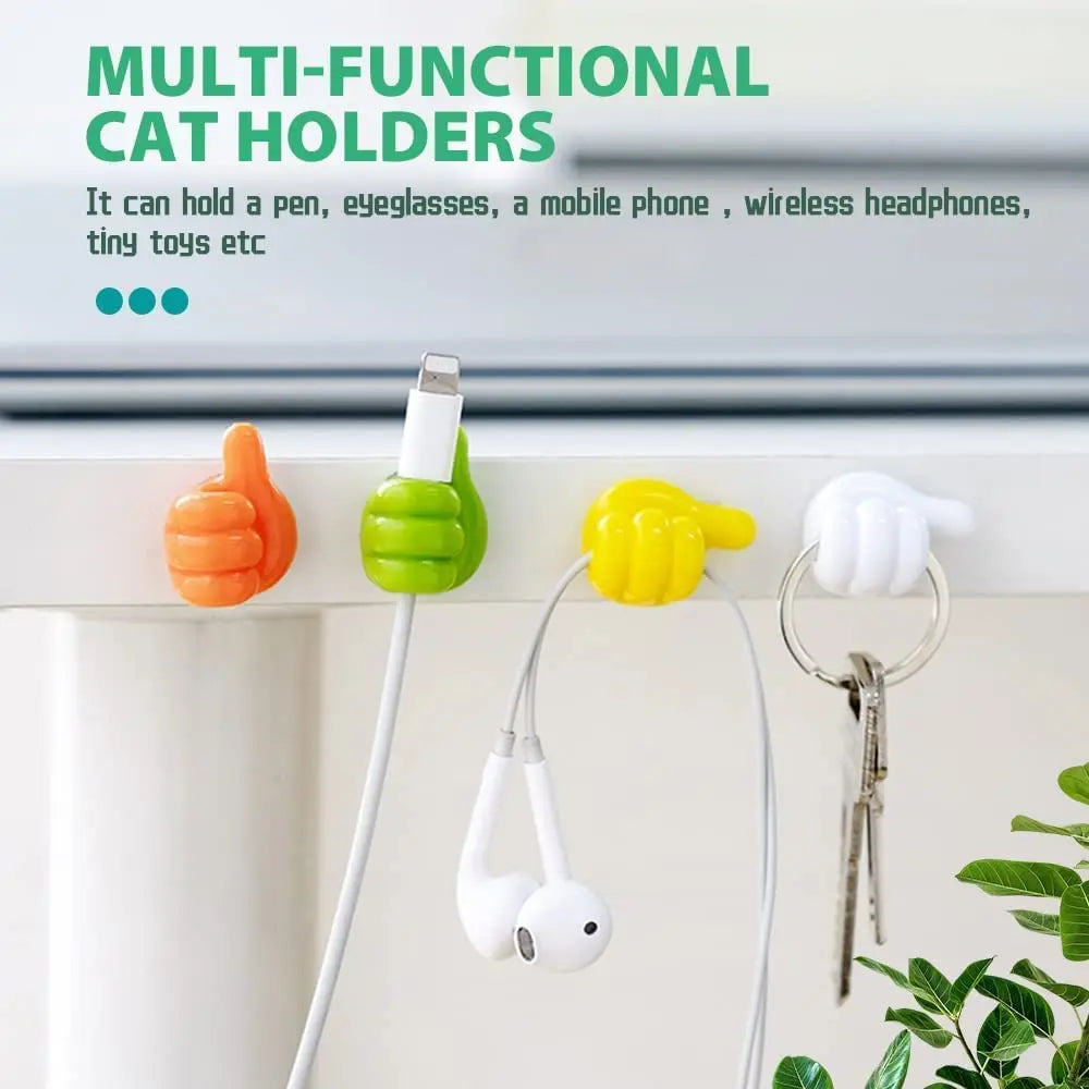 Silicone Thumb Wall Hooks for Cable Management and Organizing