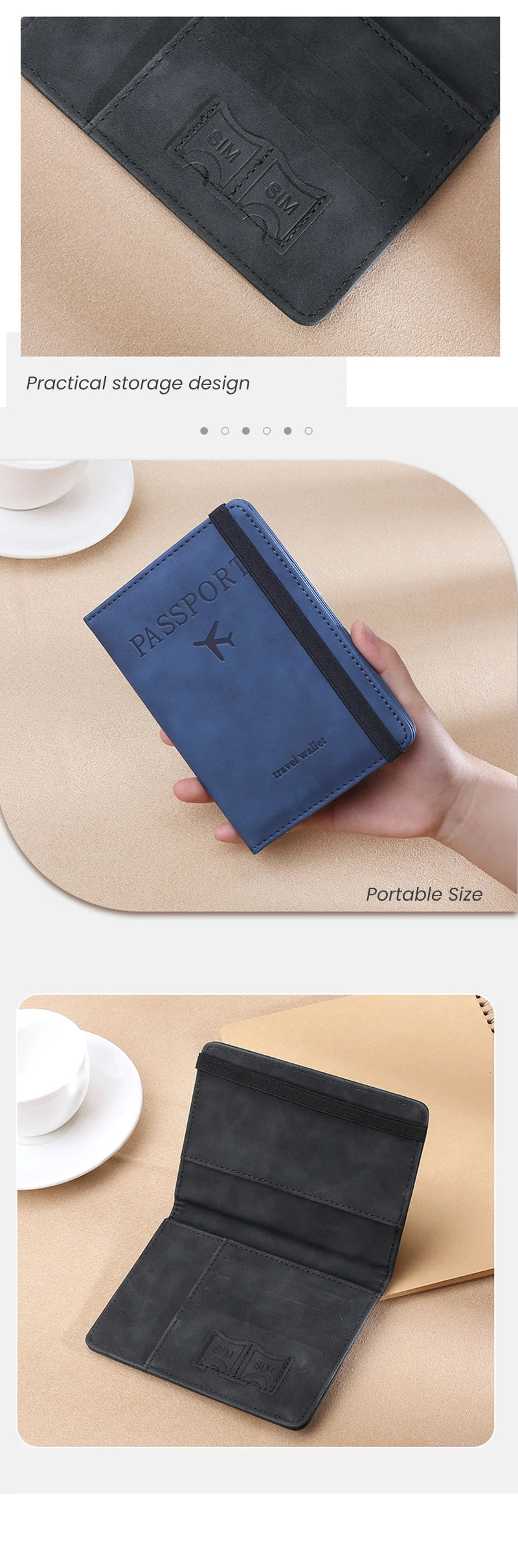 RFID-Blocking Travel Passport Wallet with Multiple Card Slots