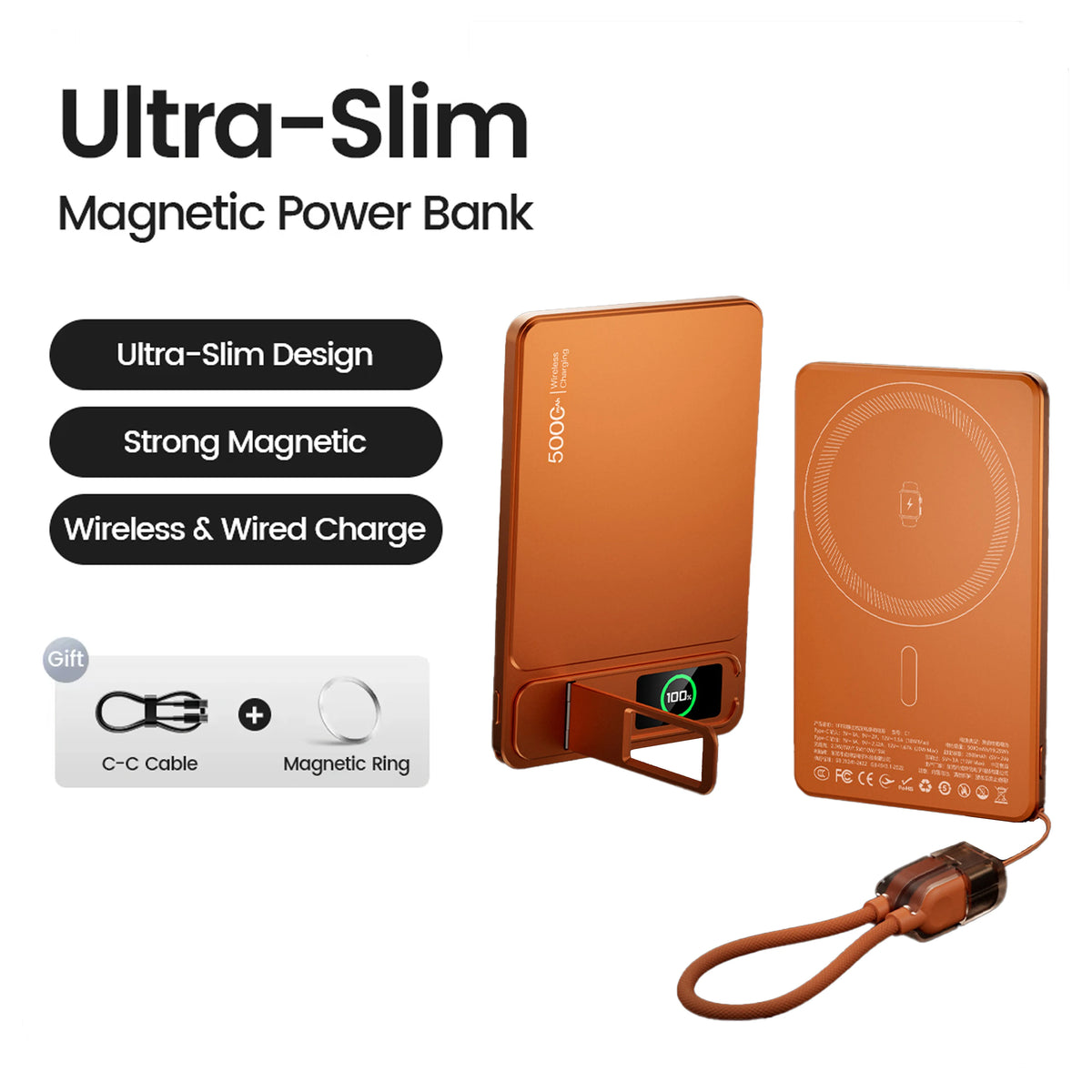 Batterie Externe Sans Fil Magnétique pour Charger iPhone
