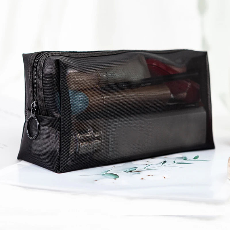 Breathable Mesh Makeup Bag Organizer - Multi-Purpose Travel Toiletry Pouch
