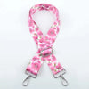Pink floral jacquard adjustable crossbody bag strap