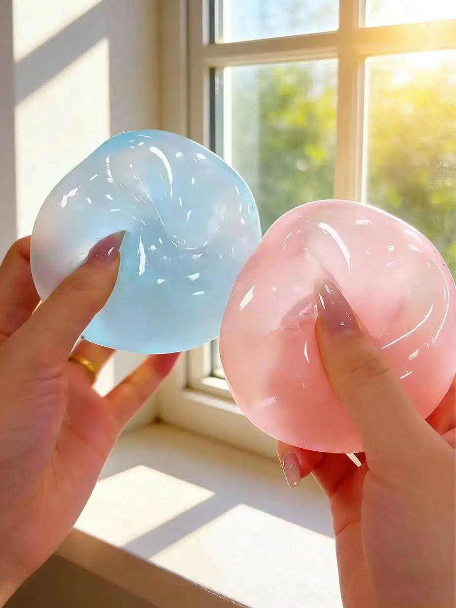 Blue Coconut Oil Moldable Squeeze Ball for Stress Relief
