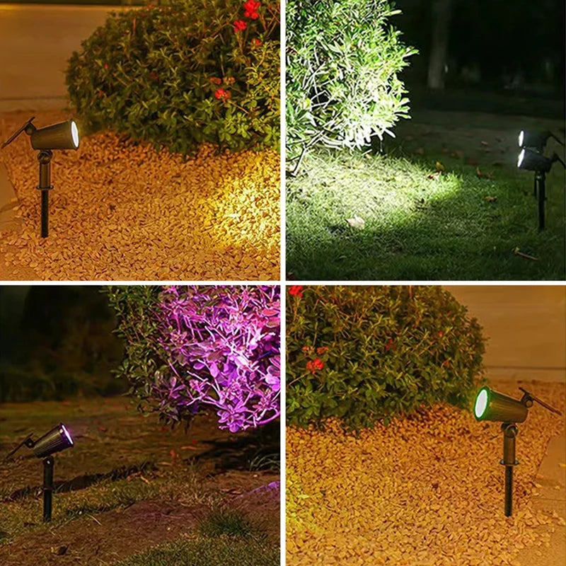Solar-Powered RGB LED Landscape Spotlight