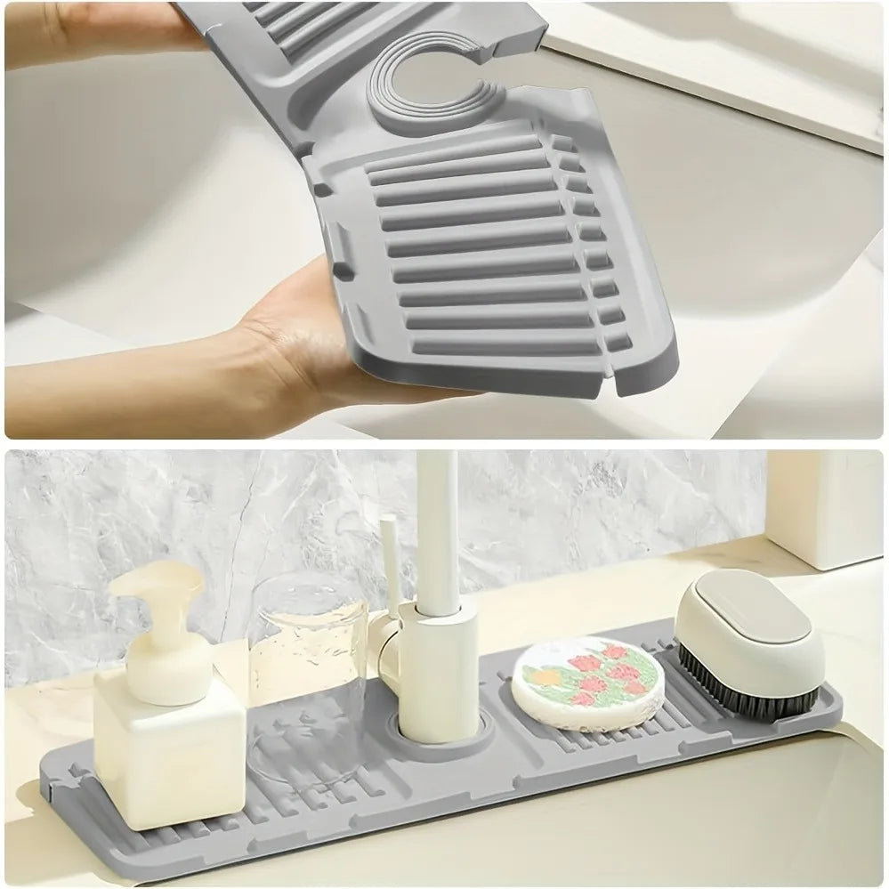 Silicone Faucet Splash Guard Mat for Kitchen Sink