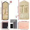 A foldable waterproof jewelry roll featuring multiple compartments for travel and makeup storage.