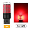 A cylindrical red LED light bulb with a black base and a grid pattern of red lights.
