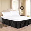Wrap-Around Ruffle Bed Skirt with Elastic Belt - 15 Inch Drop