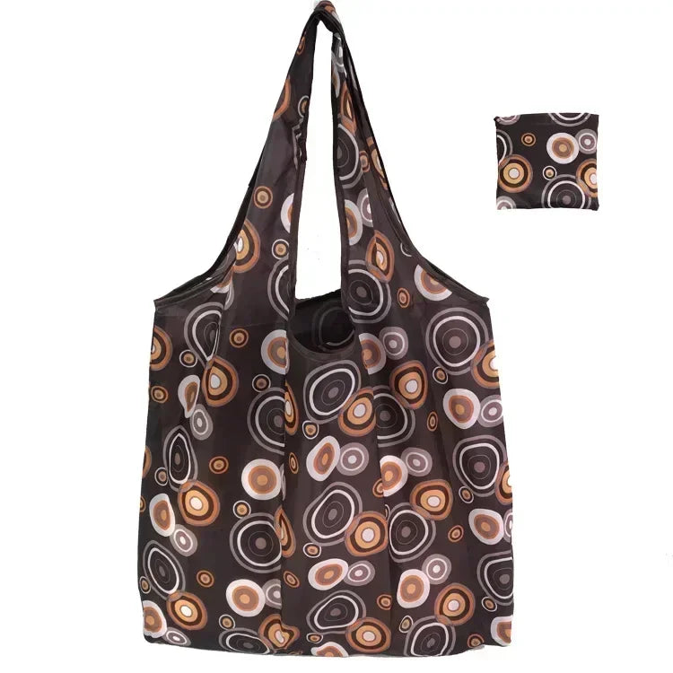 Foldable Reusable Shopping Tote with Animal Print Design
