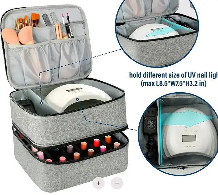Double-Layer Portable Nail Polish Organizer