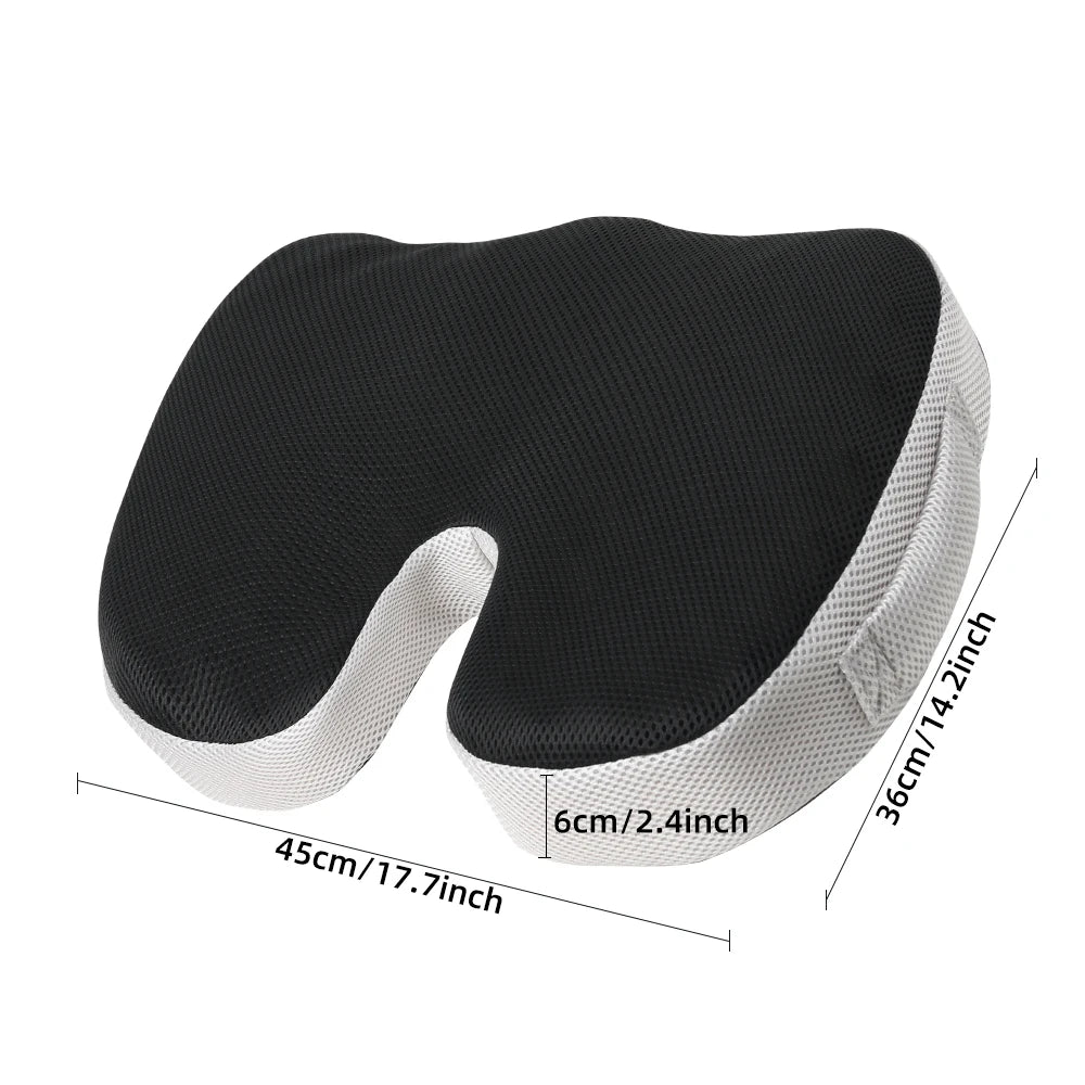 Ergonomic U-Shaped Memory Foam Seat Cushion for Coccyx Pain Relief