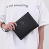 Men's Soft PU Leather Clutch Bag with Zipper Closure
