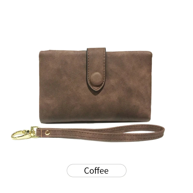 Compact Frosted Tri-Fold Wallet for Women