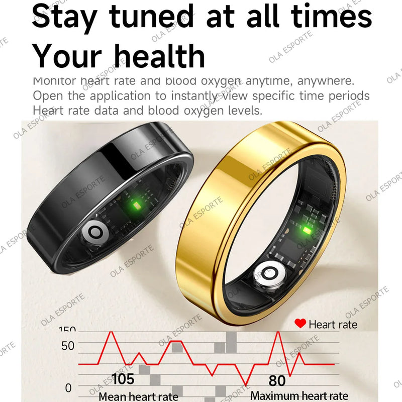 Sleek Smart Health Ring with Heart Rate & Sleep Tracking