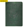 Genuine Leather Passport Holder with USA Flag Design