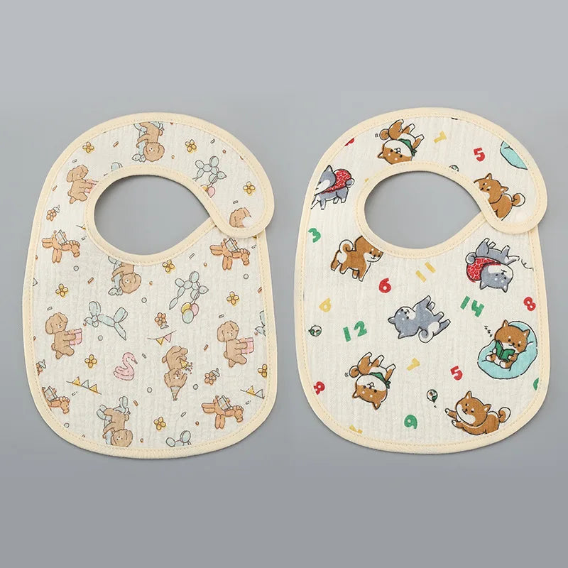 Soft Cotton Baby Bibs with Waterproof Backing – Set of 2