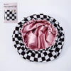 Satin-Lined Wide Shower Cap with Adjustable Fit