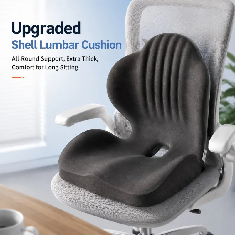 Ergonomic Shell Seat Cushion and Backrest Set