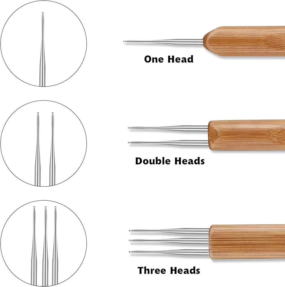 Dreadlock Crochet Hook Tool Kit with Comfort-Grip Handles
