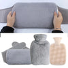 Cozy Plush Hot Water Bottle with Soft Cover – Reusable Hand Warmer & Pain Relief