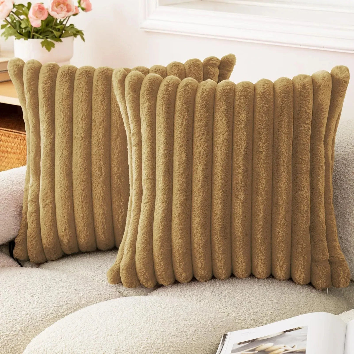 Plush Faux Fur Square Cushion Cover